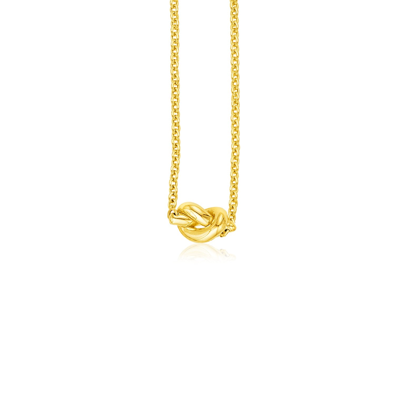 14k Yellow Gold Chain Necklace with Polished Knot