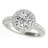 Load image into Gallery viewer, 14k White Gold Classic with Pave Halo Diamond Engagement Ring (1 1/2 cttw)