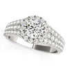 Load image into Gallery viewer, 14k White Gold Graduated Pave Set Shank Diamond Engagement Ring (1 5/8 cttw)