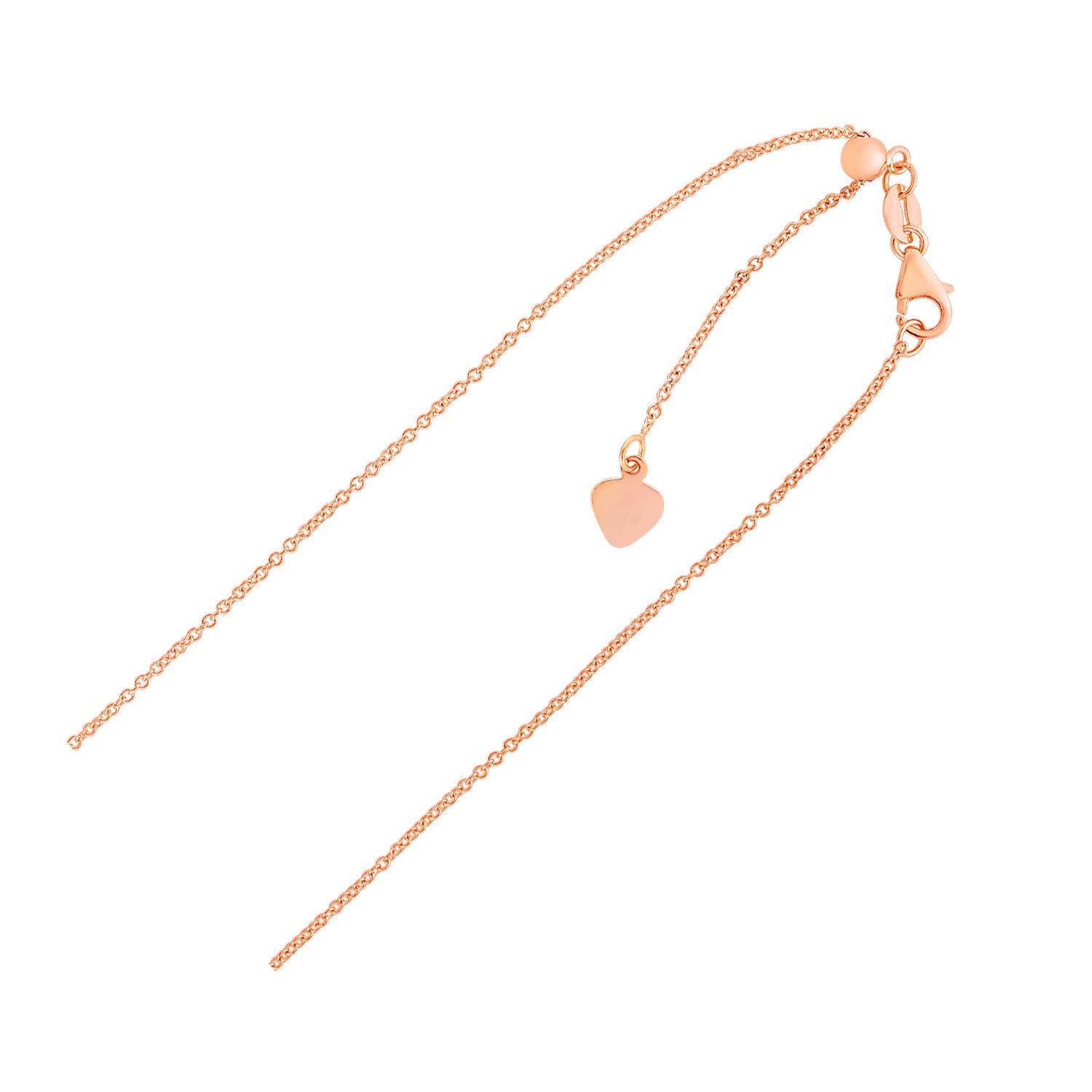 Adjustable Cable Chain in 14k Rose Gold (1.0mm)