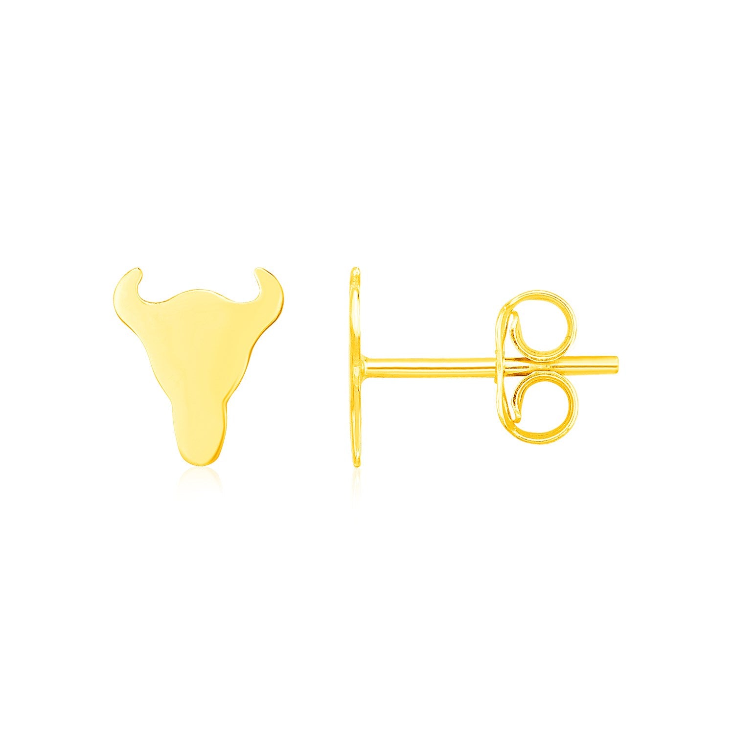 14K Yellow Gold Longhorn Earrings