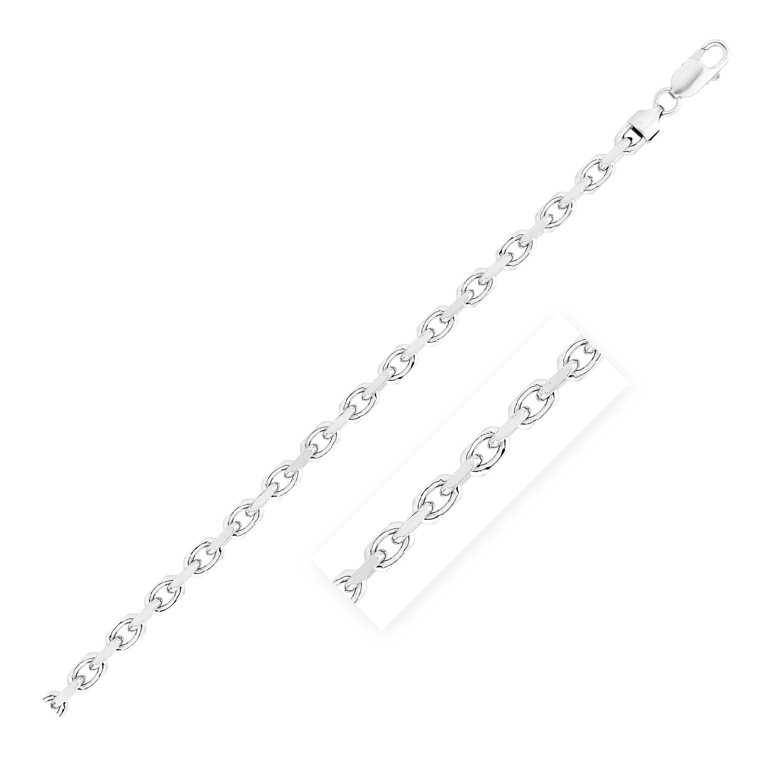 Sterling Silver Rhodium Plated Anchor Chain (6.0 mm)