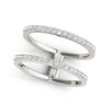 Load image into Gallery viewer, 14k White Gold Dual Band Design Ring with Diamonds (1/3 cttw)