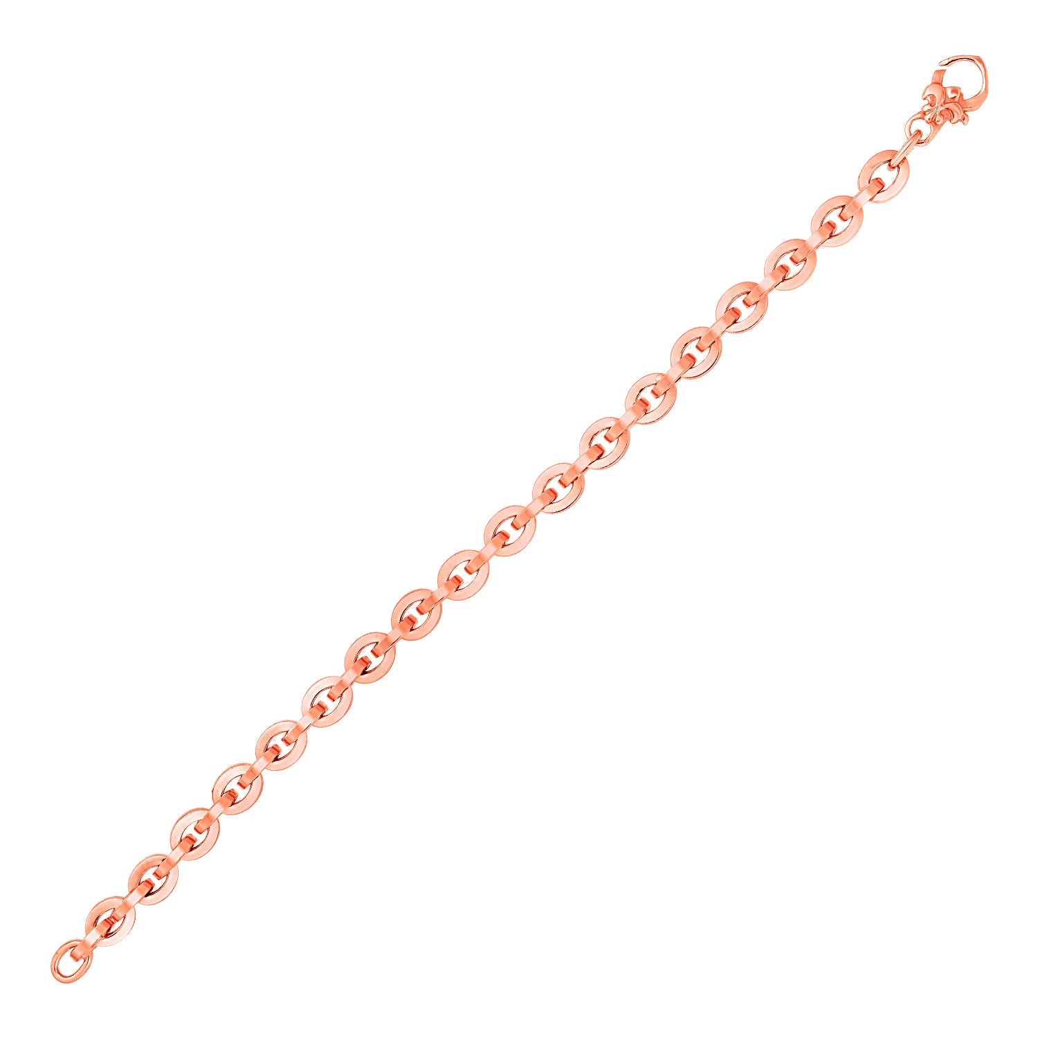 Shiny Oval Link Bracelet in 14k Rose Gold