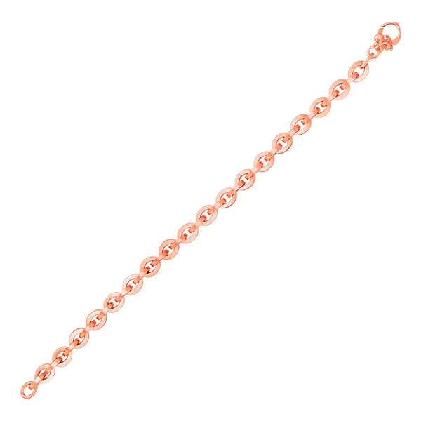 Shiny Oval Link Bracelet in 14k Rose Gold