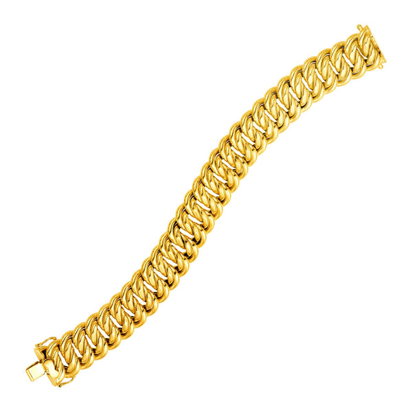 14k Yellow Gold 8 1/4 inch Polished Twisted Link Bracelet