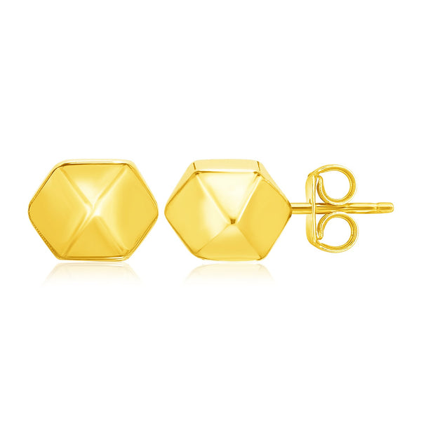 14k Yellow Gold Polished Geometric Shape Earrings