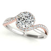 Load image into Gallery viewer, 14k White And Rose Gold Bypass Band Diamond Engagement Ring (1 1/8 cttw)