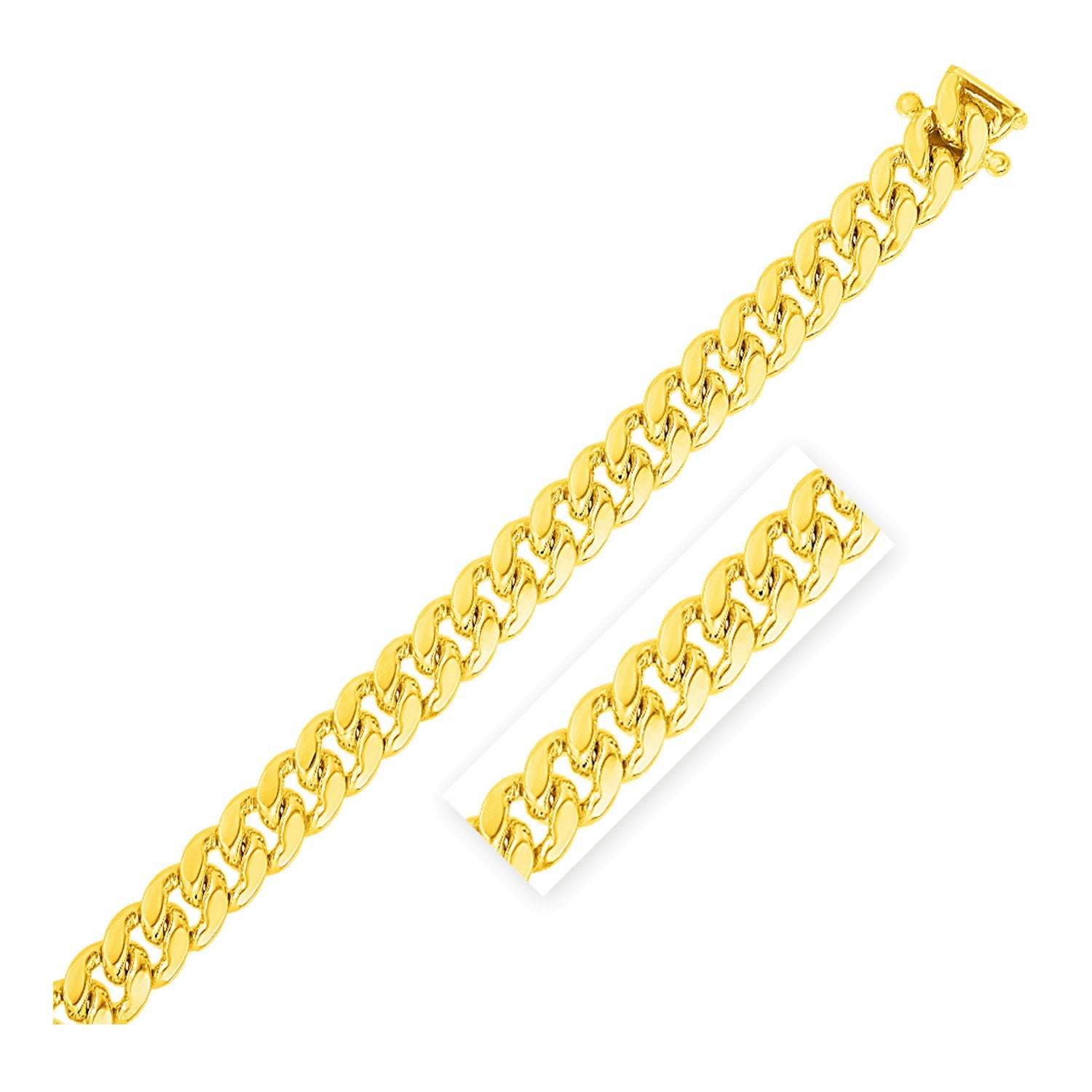 9.25mm 14k Yellow Gold Classic Miami Cuban Chain