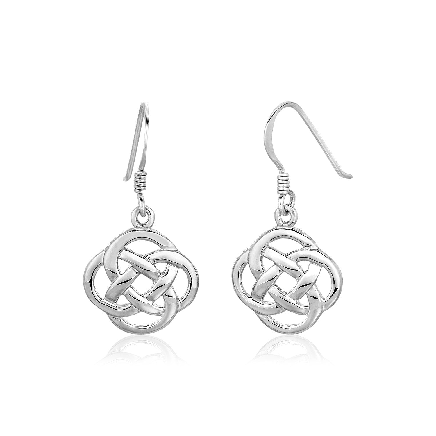 Sterling Silver Polished Celtic Knot Earrings