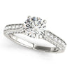 Load image into Gallery viewer, 14k White Gold Round Cathedral Diamond Engagement Ring (1 1/2 cttw)