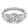Load image into Gallery viewer, 14k White Gold Side Clusters Round Diamond Engagement Ring (1 1/8 cttw)