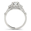 Load image into Gallery viewer, 14k White Gold Side Clusters Round Diamond Engagement Ring (1 1/8 cttw)