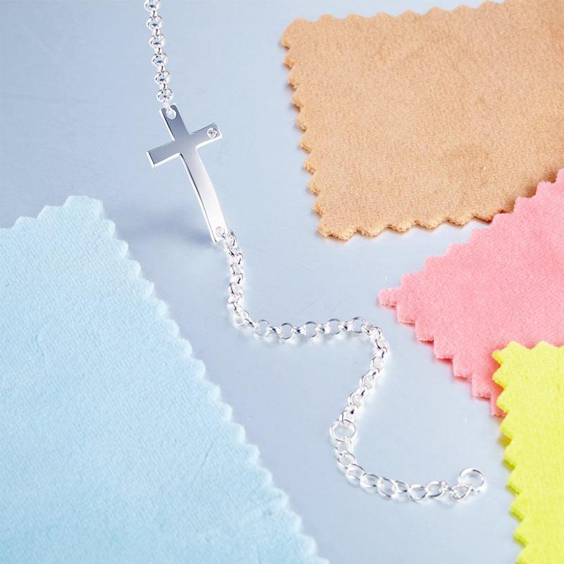 Solid 925 Sterling Silver Bracelet Cross Religious and Wedding Gift Classic XFB8