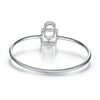 Load image into Gallery viewer, Heart Lock Dancing Stone Bangle Solid 925 Sterling Silver Good for Bridal Brides