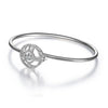 Load image into Gallery viewer, Dancing Stone Cross Bangle Solid 925 Sterling Silver Bridal Wedding XFB8015