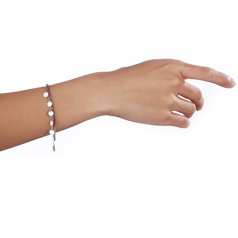 Solid 925 Sterling Silver Bracelet Dangle Circle Fashion Bridesmaid Wedding Gift