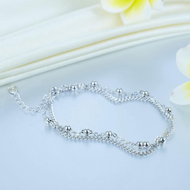Solid 925 Sterling Silver Bracelet Dangle Ball Bridesmaid Wedding Birthday Gift