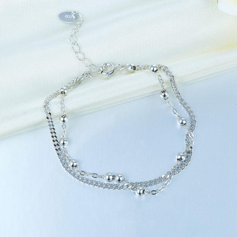 Solid 925 Sterling Silver Bracelet Dangle Ball Bridesmaid Wedding Birthday Gift