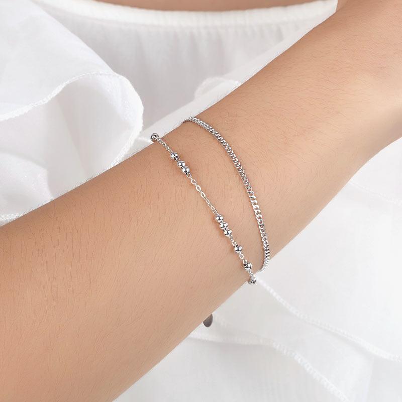 Solid 925 Sterling Silver Bracelet Dangle Ball Bridesmaid Wedding Birthday Gift