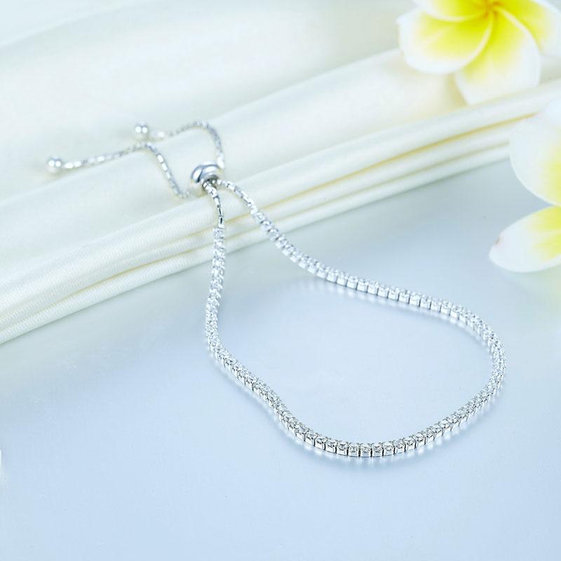 Solid 925 Sterling Silver Bracelet Adjustable Fashion Birthday Bridesmaid Gift X