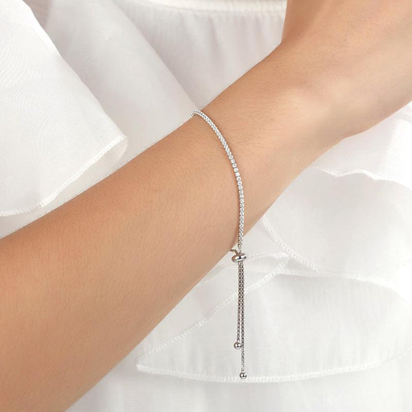 Solid 925 Sterling Silver Bracelet Adjustable Fashion Birthday Bridesmaid Gift X