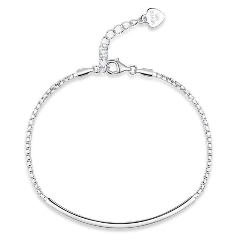 Solid 925 Sterling Silver Bracelet Fashion Birthday and Wedding Gift XFB8026