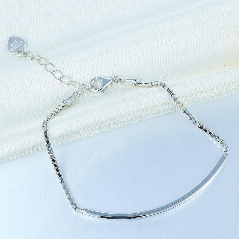 Solid 925 Sterling Silver Bracelet Fashion Birthday and Wedding Gift XFB8026