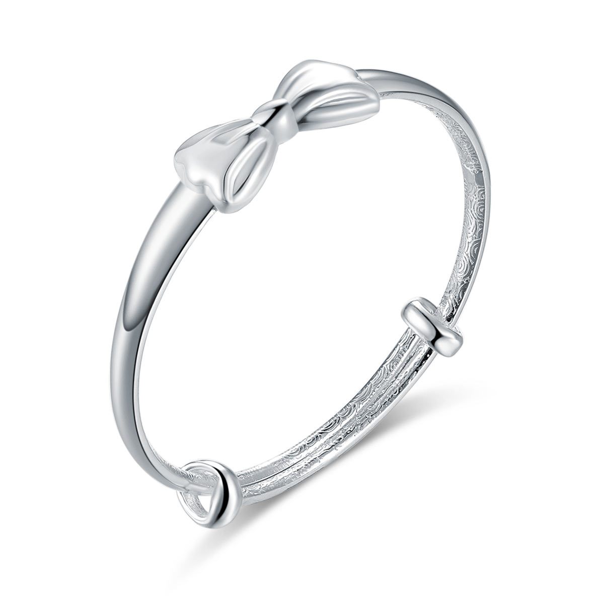 Newborn Baby 999 Silver Baby Bangle Ribbon XFB8092