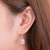 Load image into Gallery viewer, 4 Carat Emerald Cut Created Diamond 925 Sterling Silver Dangle Earrings XFE8013
