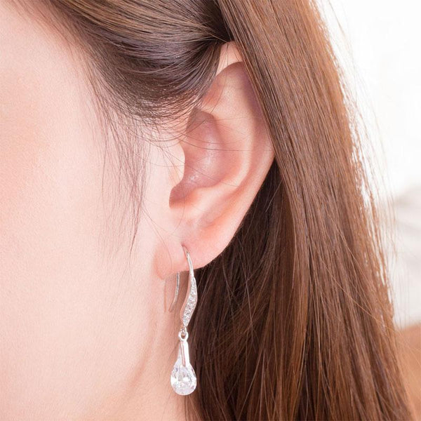 2 Carat Pear Cut Created Diamond 925 Sterling Silver Dangle Earrings XFE8018