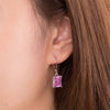 Load image into Gallery viewer, 4 Carat Pink Created Sapphire 925 Sterling Silver Dangle Earrings XFE8036