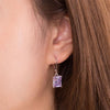 Load image into Gallery viewer, 4 Carat Purple Created Sapphire 925 Sterling Silver Dangle Earrings XFE8037