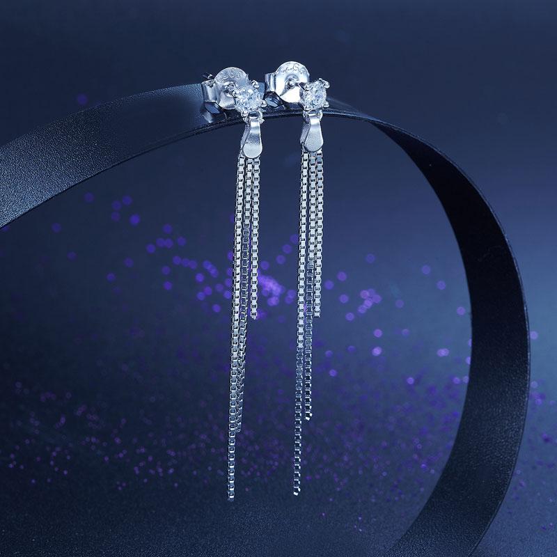 Drop Dangle Solid 925 Sterling Silver Earrings Fashion Wedding Bridesmaid Birthd