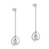 Load image into Gallery viewer, Solid 925 Sterling Silver Long Drop Dangle Love Earrings