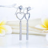 Load image into Gallery viewer, Dangle Heart Luxury Solid 925 Sterling Silver Earrings for Wedding Party