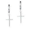 Load image into Gallery viewer, Solid 925 Sterling Silver Dangle Cross Earrings