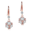 Load image into Gallery viewer, Solid 925 Sterling Silver Earrings Rose Gold Plated Created Diamonds XFE8162