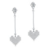 Load image into Gallery viewer, Dangle Heart Solid 925 Sterling Silver Earrings Evening / Fashion Bridal Bridesm