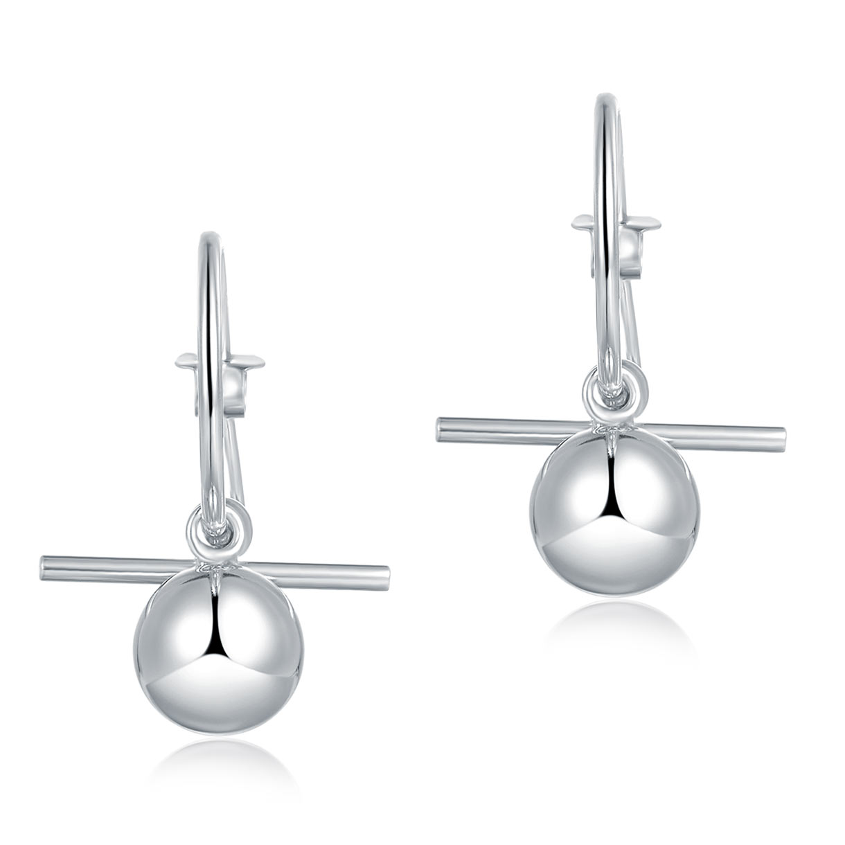 Dangle Balls Solid 925 Sterling Silver Earrings