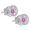 Load image into Gallery viewer, Dancing Pink Stone Stud Earrings 925 Sterling Silver XFE8170