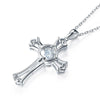 Load image into Gallery viewer, Dancing Stone Heart Cross Pendant Necklace 925 Sterling Silver XFN8049