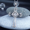 Load image into Gallery viewer, Dancing Stone Heart Cross Pendant Necklace 925 Sterling Silver XFN8049