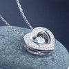 Load image into Gallery viewer, Dancing Stone Heart Pendant Necklace 925 Sterling Silver Good for Bridal Bridesm