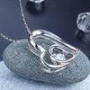 Load image into Gallery viewer, Dancing Stone Double Heart Pendant Necklace 925 Sterling Silver Good for Bridal