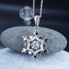 Load image into Gallery viewer, Dancing Stone Snowflake Pendant Necklace 925 Sterling Silver Good for Bridal Bri