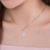Load image into Gallery viewer, Dancing Stone Snowflake Pendant Necklace 925 Sterling Silver Good for Bridal Bri