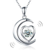 Load image into Gallery viewer, Dancing Stone Moon Heart Pendant Necklace 925 Sterling Silver Good for Bridal Br