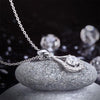 Load image into Gallery viewer, Dancing Stone use Swarovski Zirconia Heart Tear Drop Pendant Necklace 925 Sterli