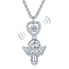 Load image into Gallery viewer, Angel Heart Dancing Stone Kids Girl Pendant Necklace Solid 925 Sterling Silver C